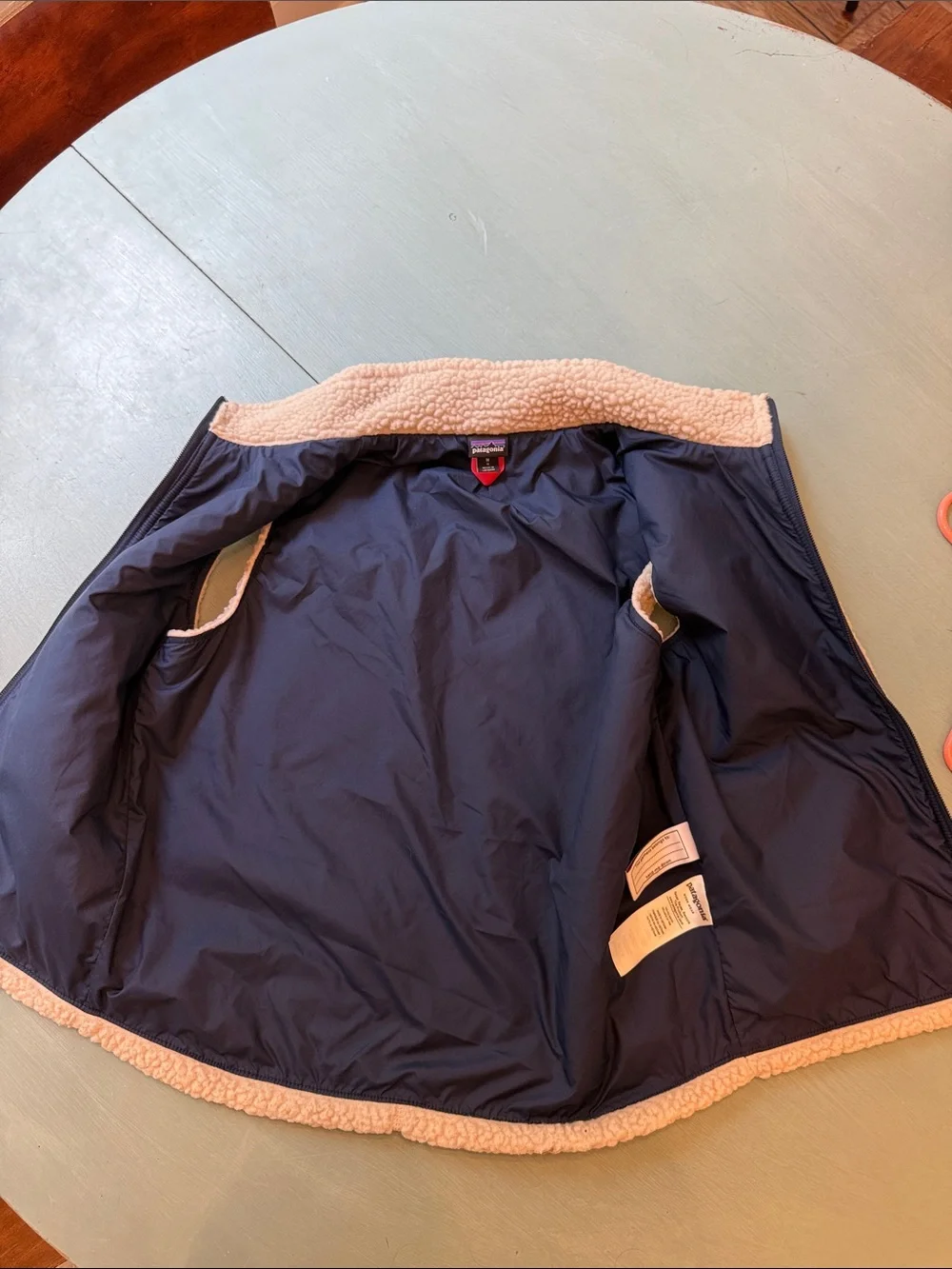Patagonia Kids' Retro-X® Vest Natural w/Navy